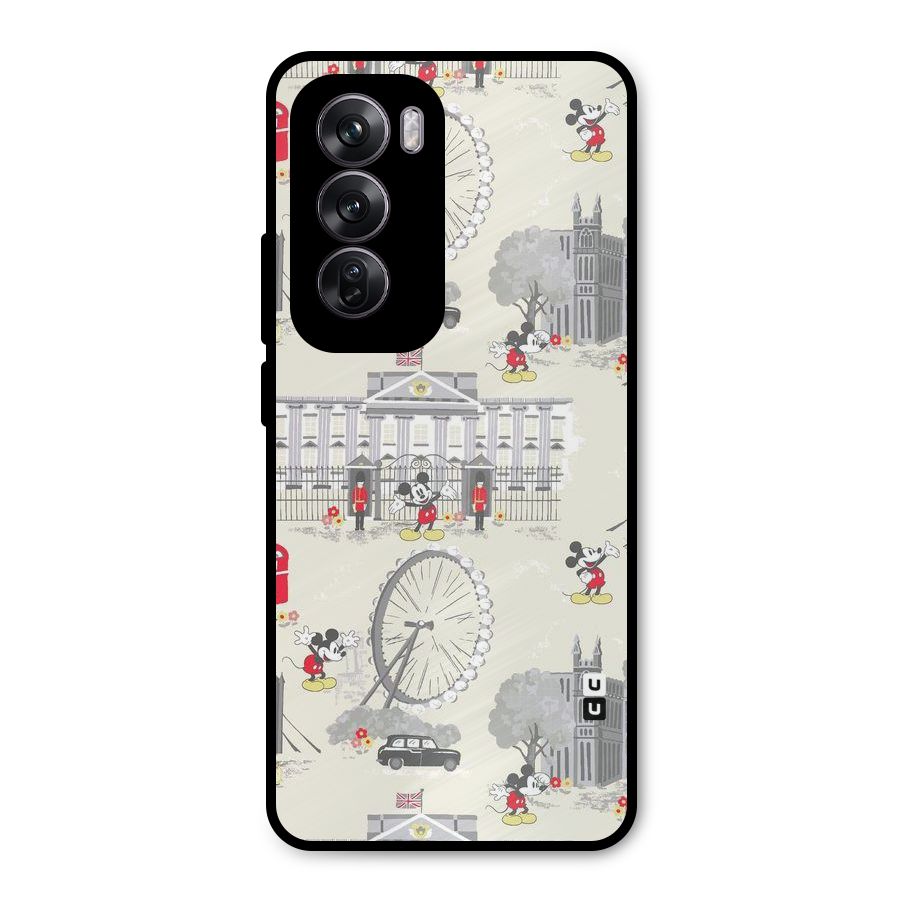 City Tour Pattern Metal Back Case for Oppo Reno12 Pro