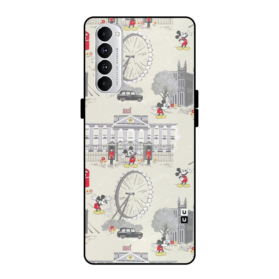 City Tour Pattern Metal Back Case for Oppo Reno4 Pro