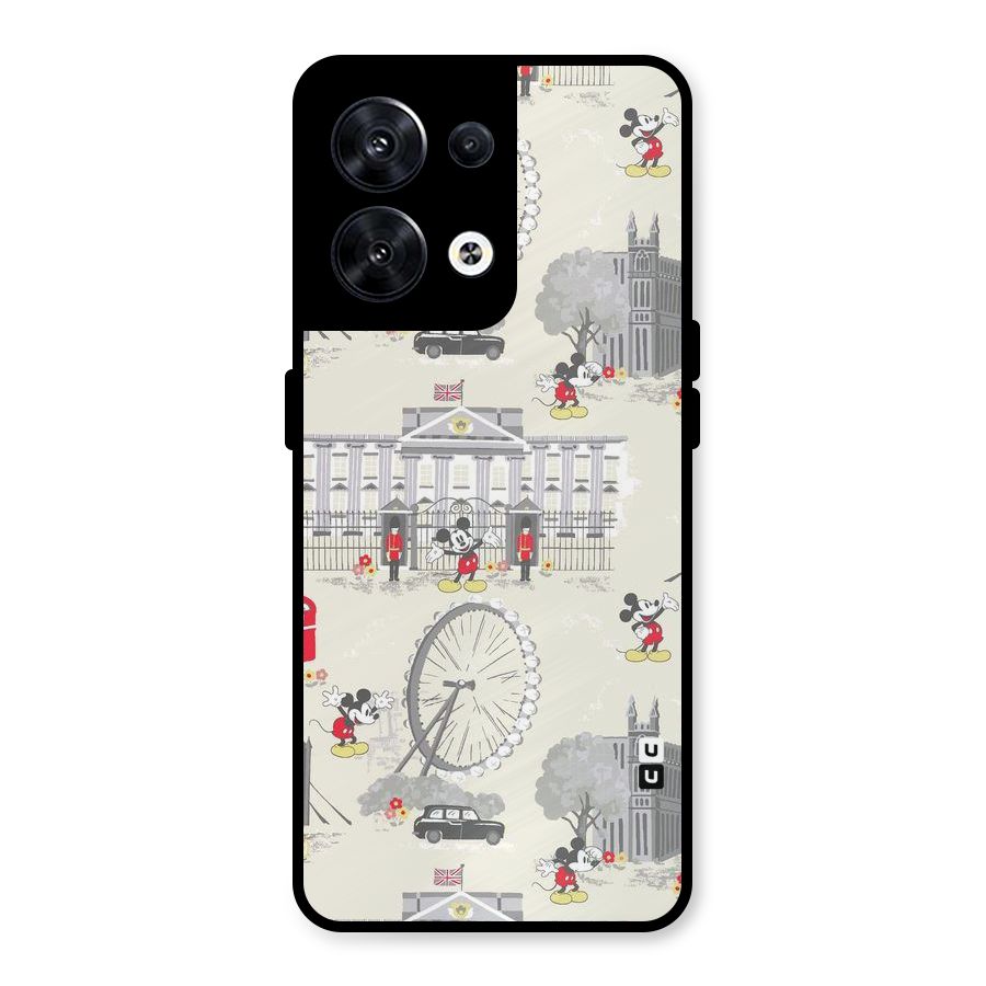 City Tour Pattern Metal Back Case for Oppo Reno8 5G