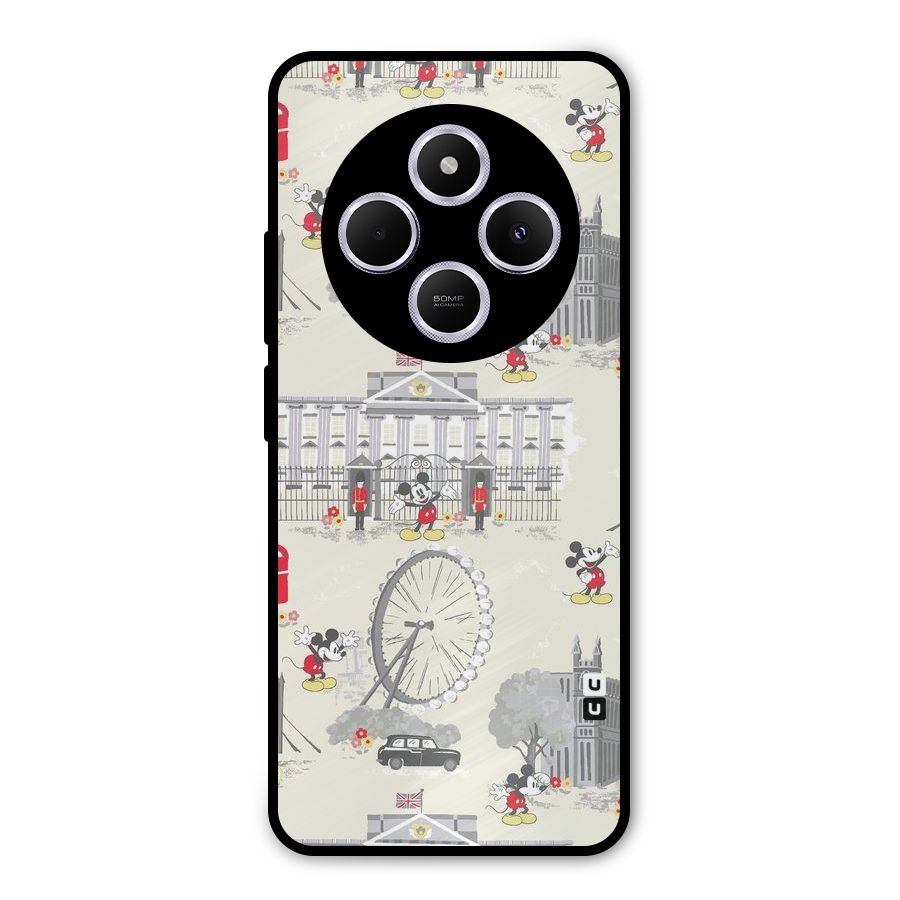 City Tour Pattern Metal Back Case for Poco C75 5G