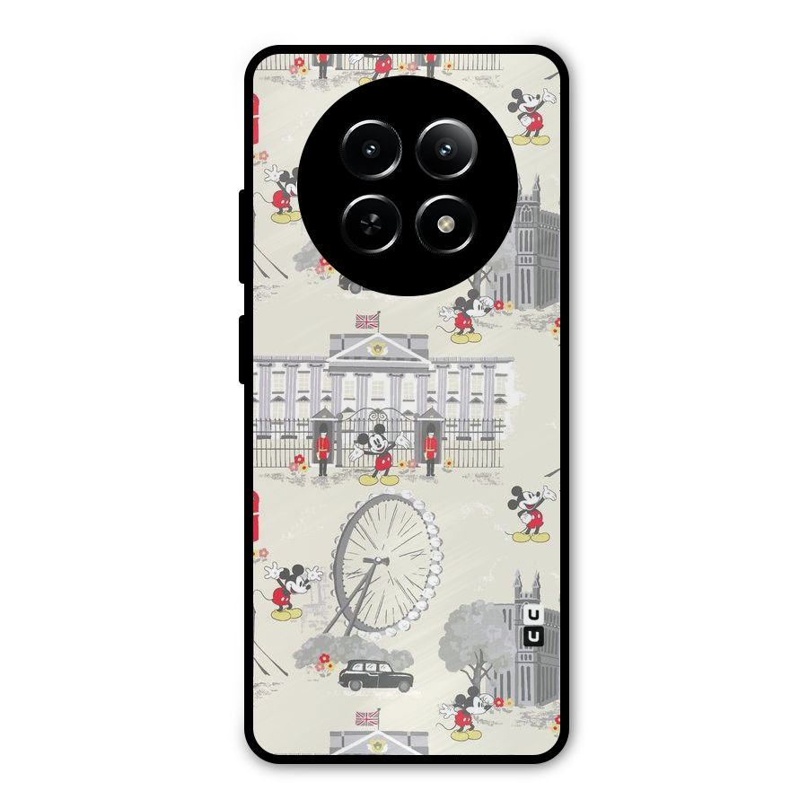 City Tour Pattern Metal Back Case for Realme 12x 5G
