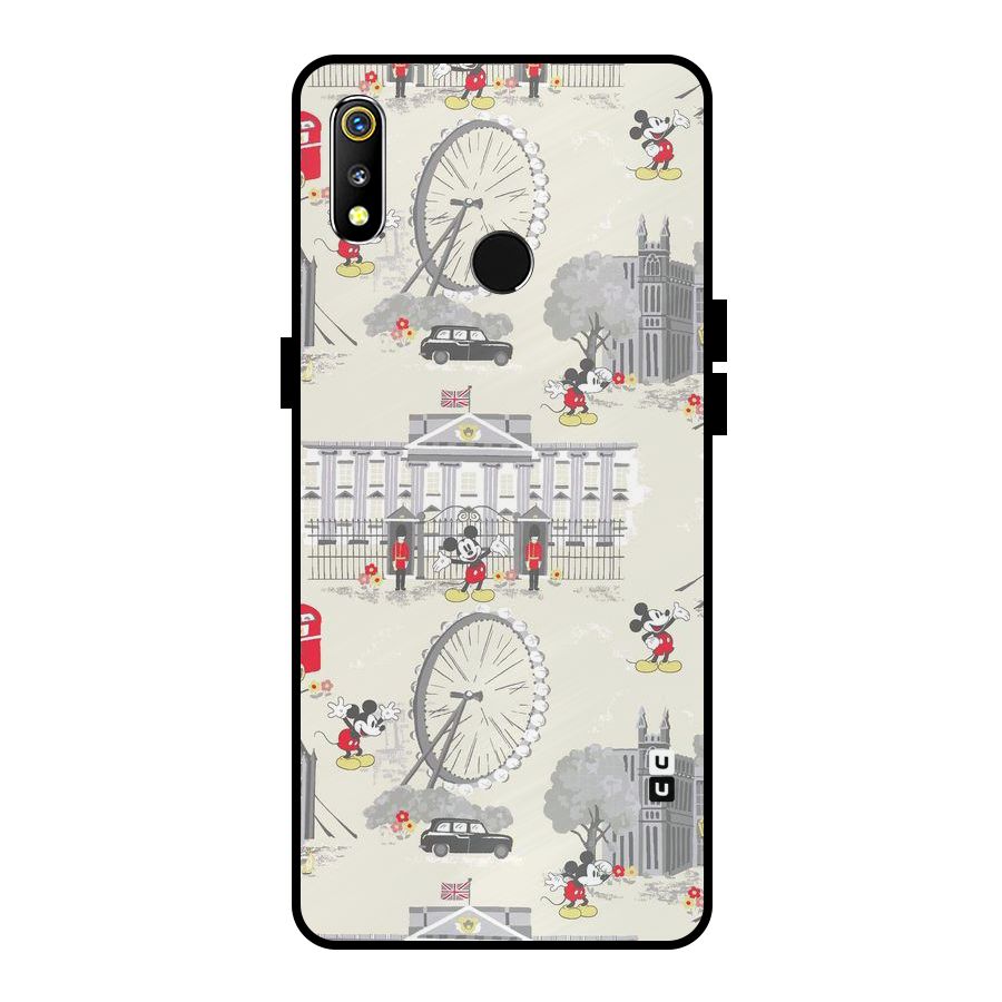 City Tour Pattern Metal Back Case for Realme 3i
