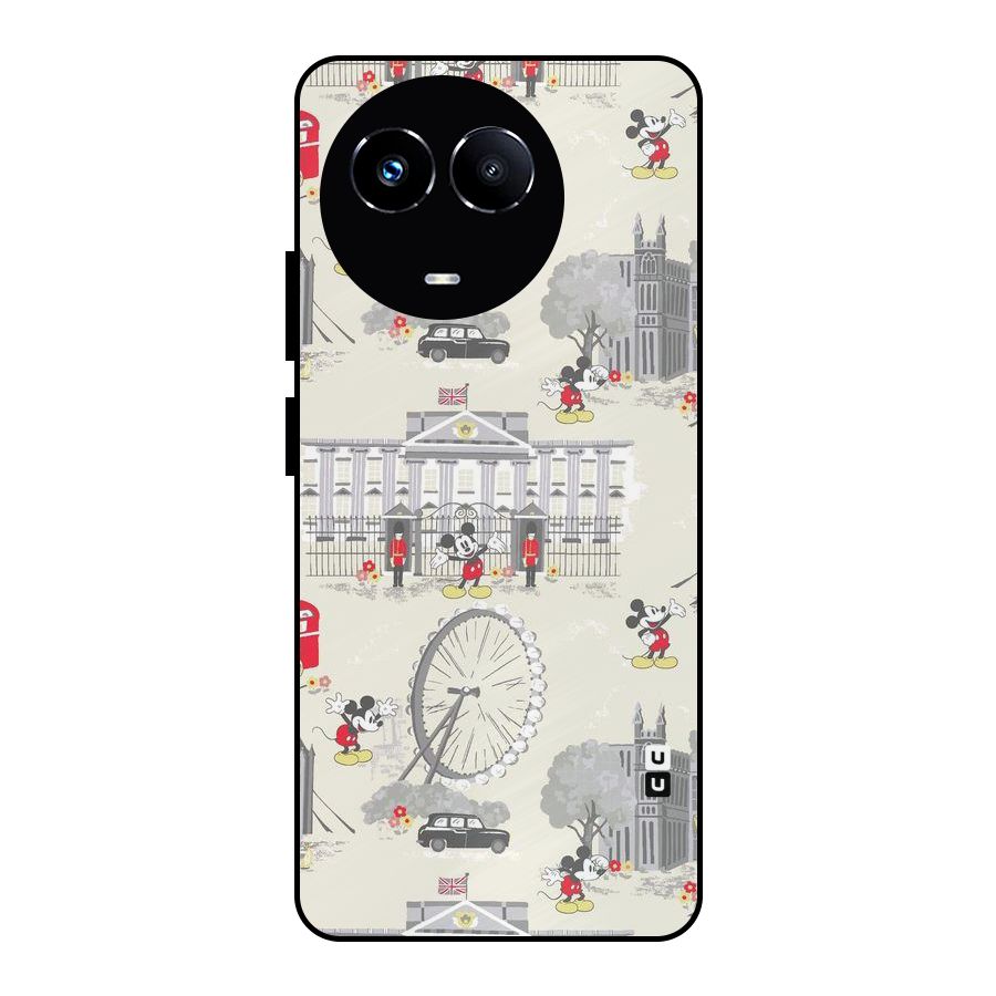 City Tour Pattern Metal Back Case for Realme Narzo 60X