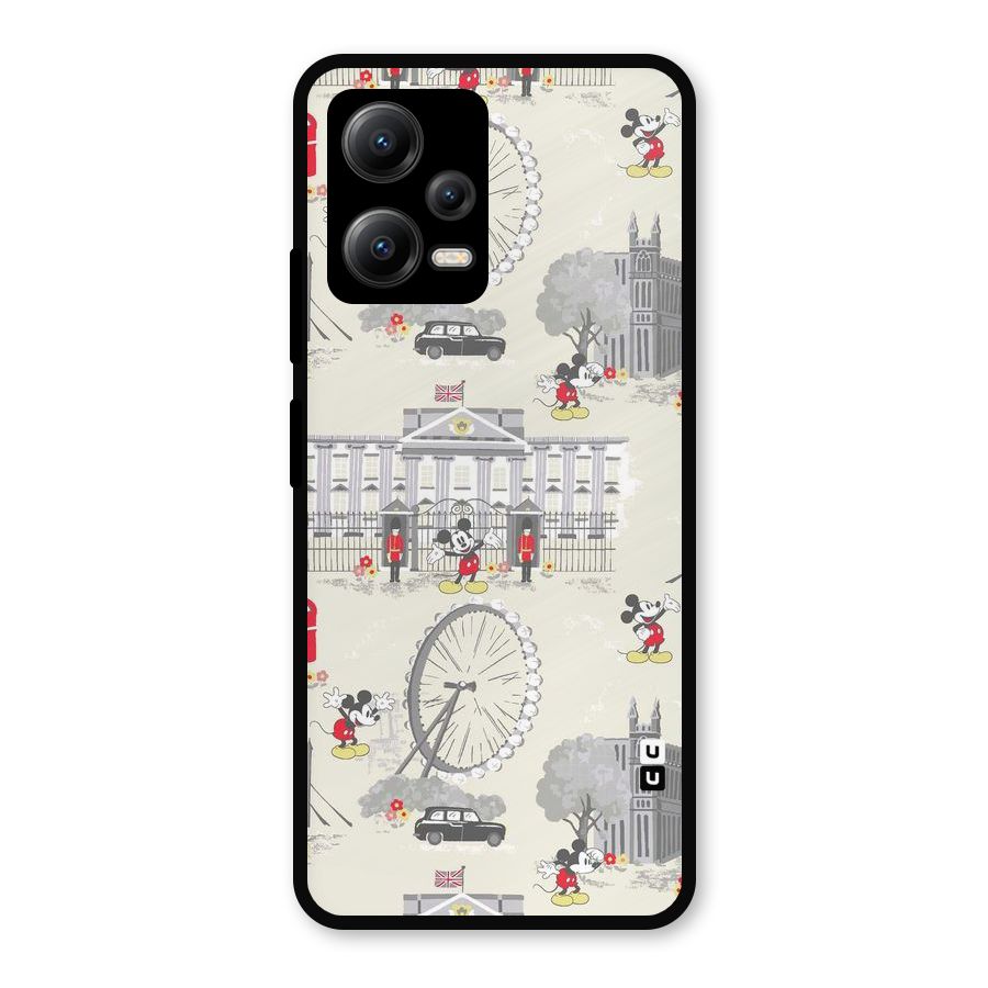 City Tour Pattern Metal Back Case for Redmi Note 12 5G