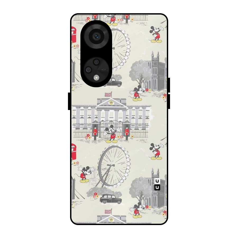 City Tour Pattern Metal Back Case for Reno8 T 5G