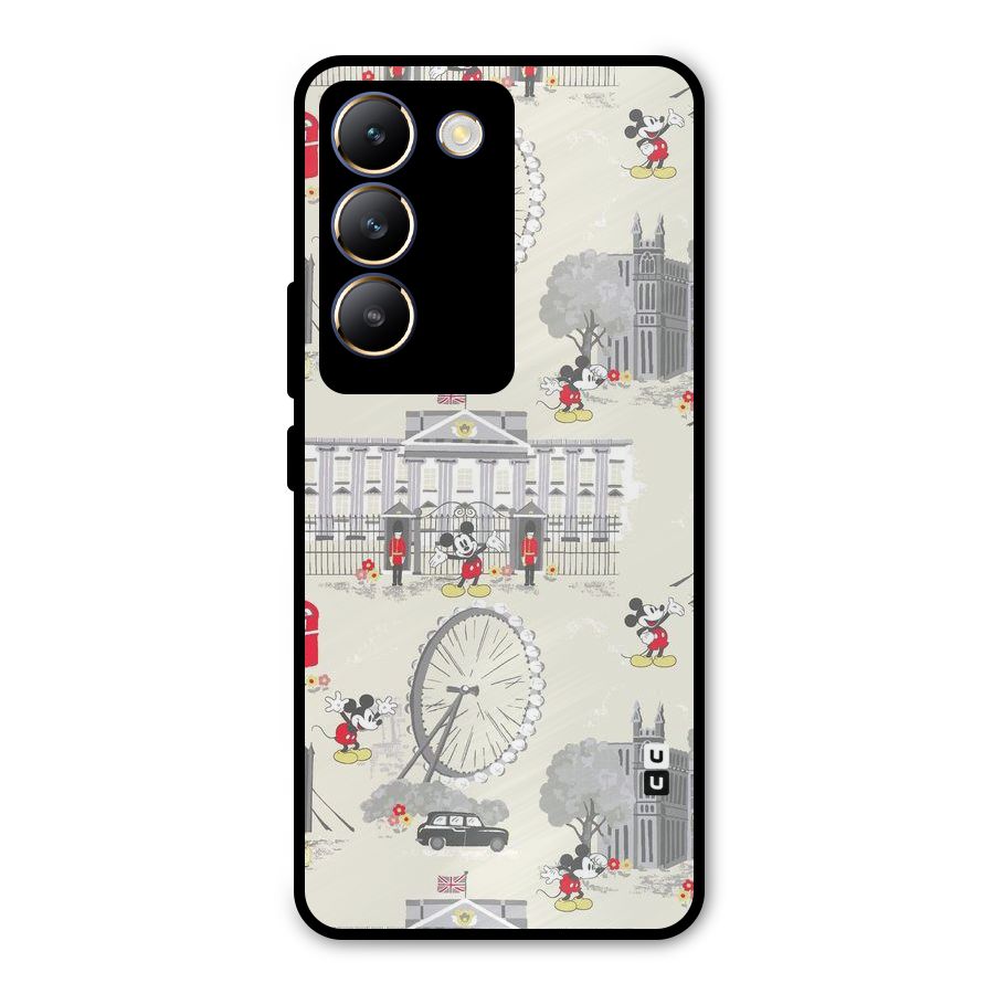 City Tour Pattern Metal Back Case for Vivo T3 5G