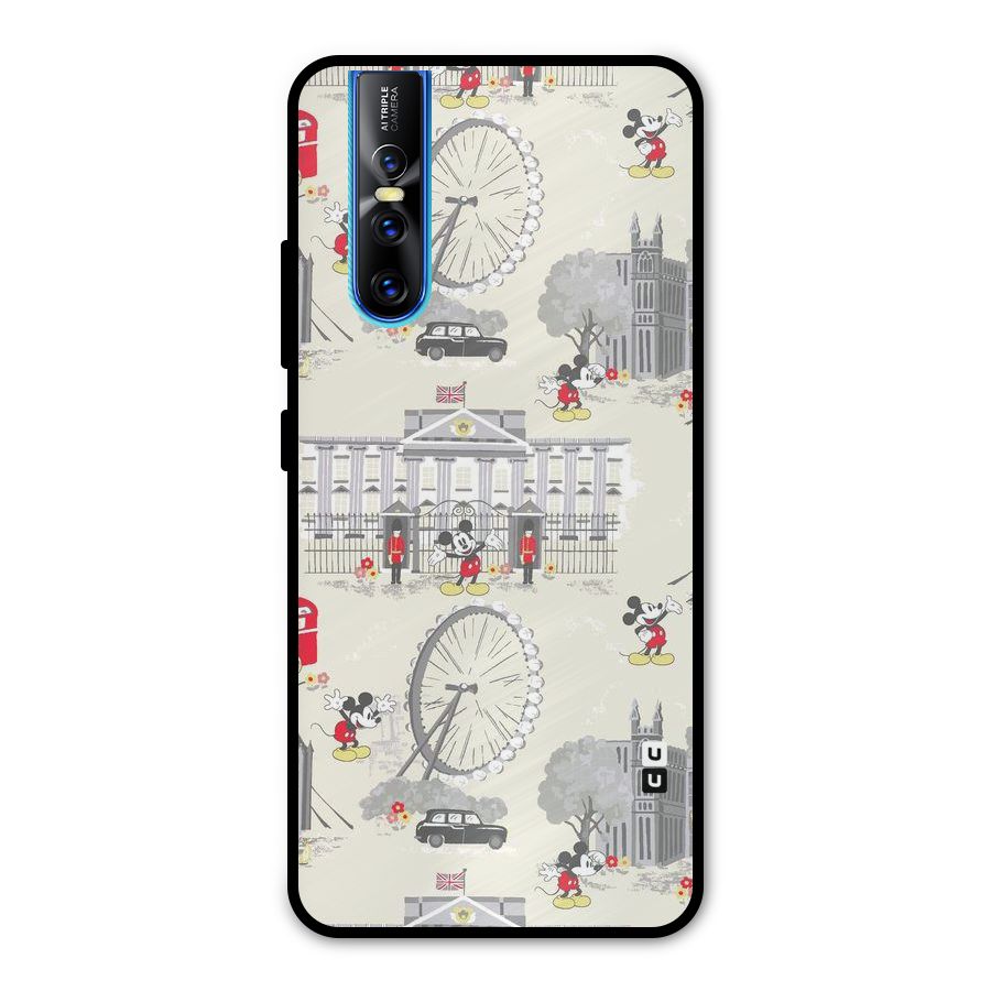 City Tour Pattern Metal Back Case for Vivo V15 Pro