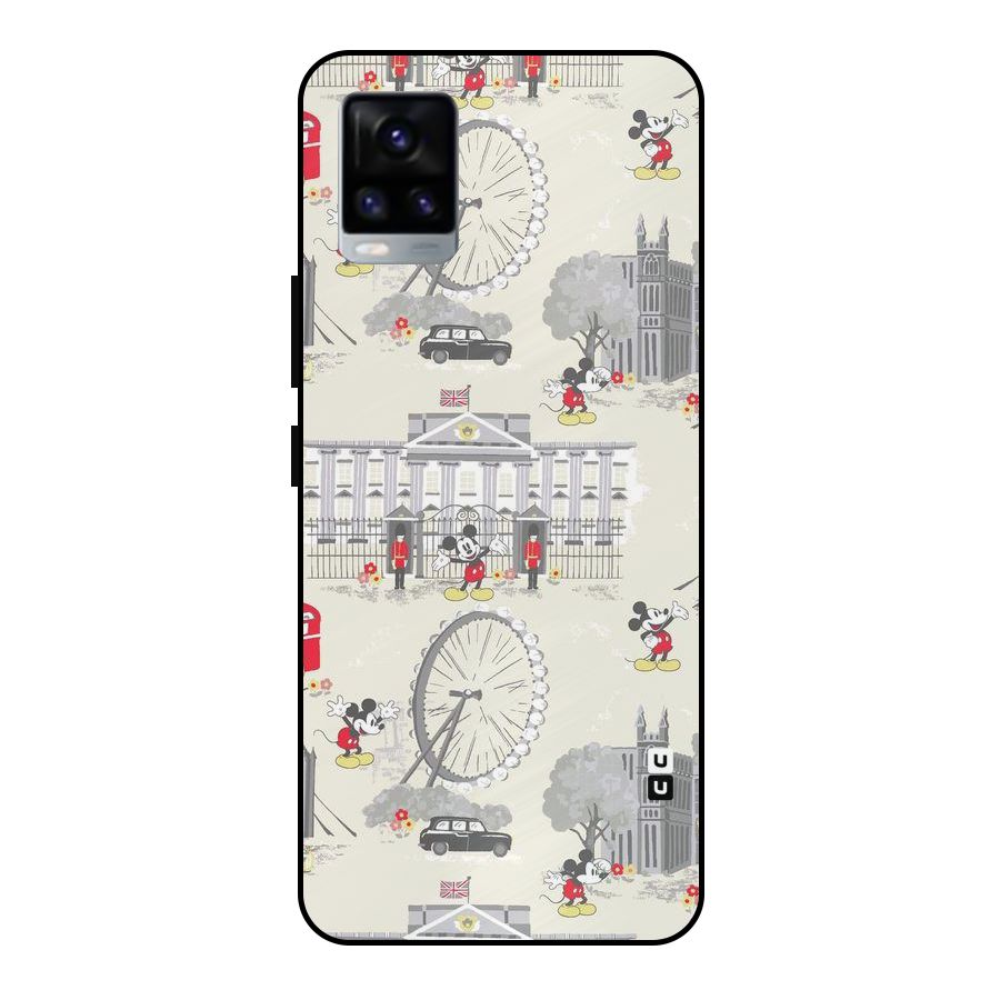 City Tour Pattern Metal Back Case for Vivo V20