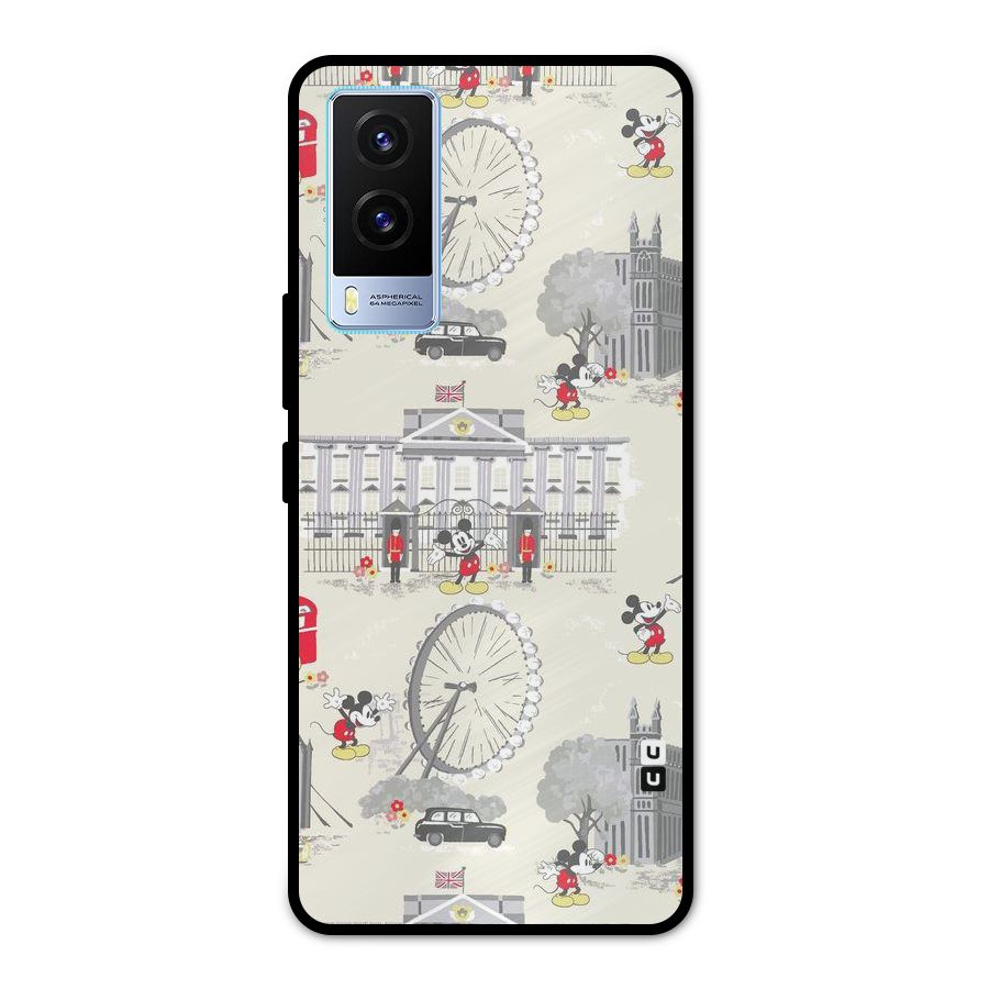 City Tour Pattern Metal Back Case for Vivo V21e 5G