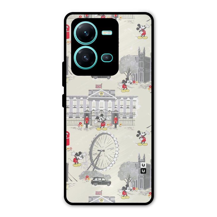 City Tour Pattern Metal Back Case for Vivo V25