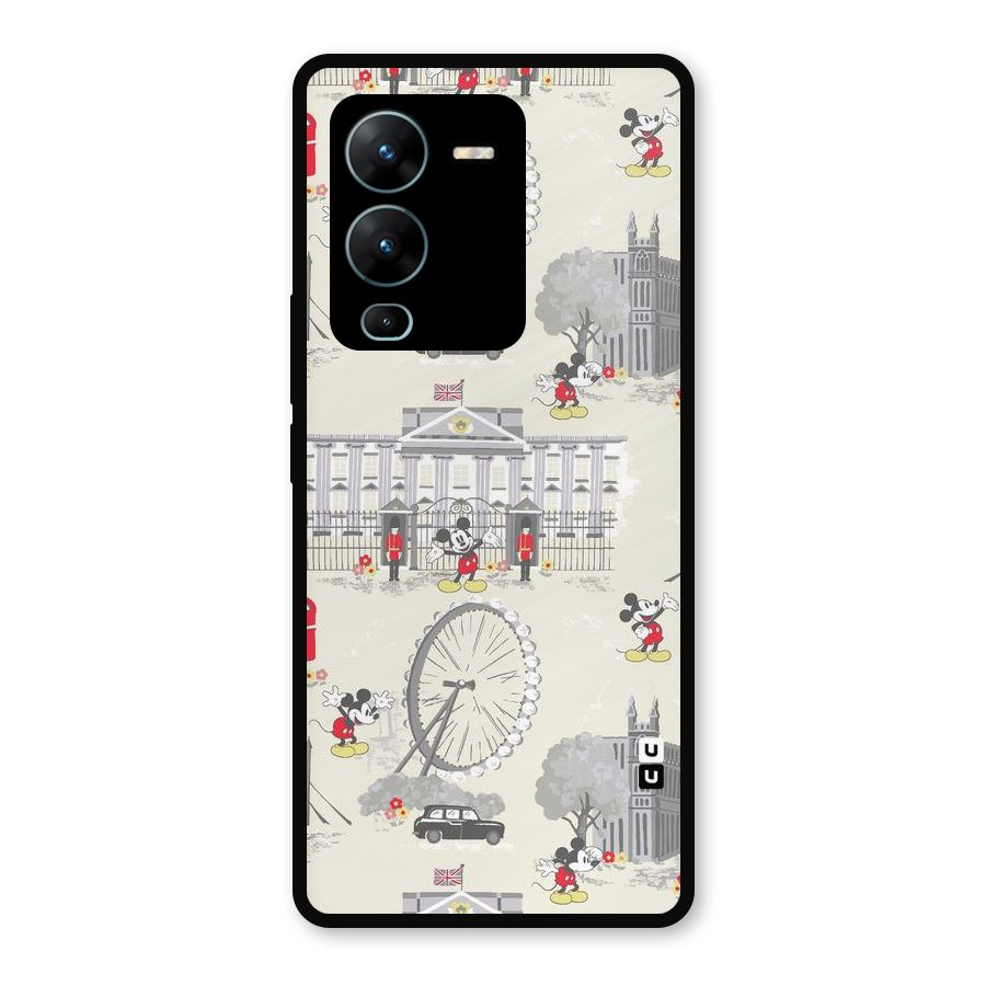 City Tour Pattern Metal Back Case for Vivo V25 Pro