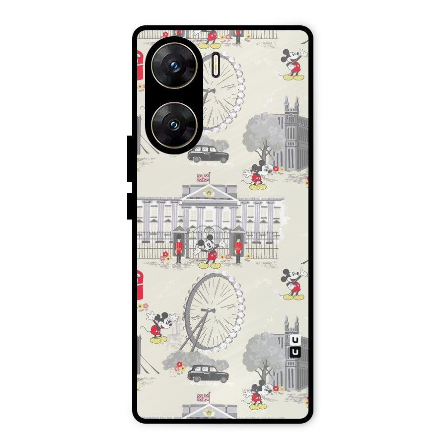 City Tour Pattern Metal Back Case for Vivo V29e