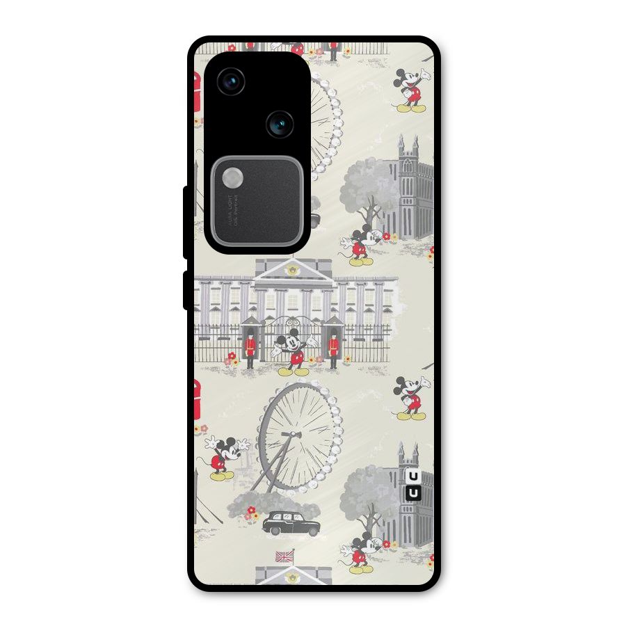 City Tour Pattern Metal Back Case for Vivo V30