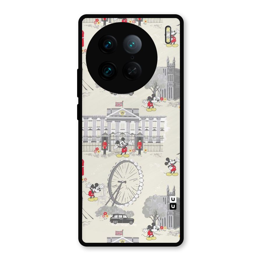 City Tour Pattern Metal Back Case for Vivo X90 Pro