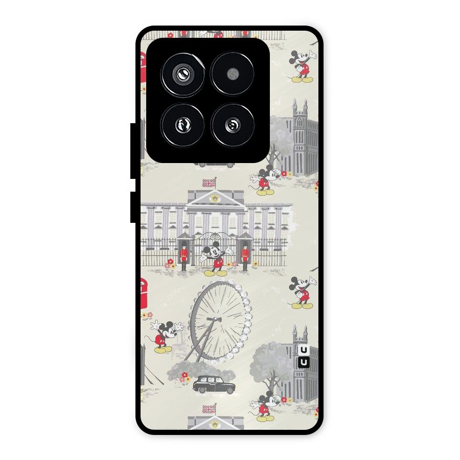 City Tour Pattern Metal Back Case for Xiaomi 14 Pro