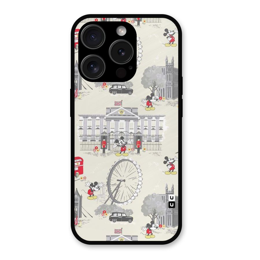City Tour Pattern Metal Back Case for iPhone 15 Pro