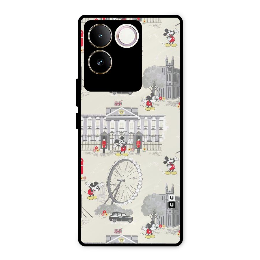 City Tour Pattern Metal Back Case for iQOO Z7 Pro