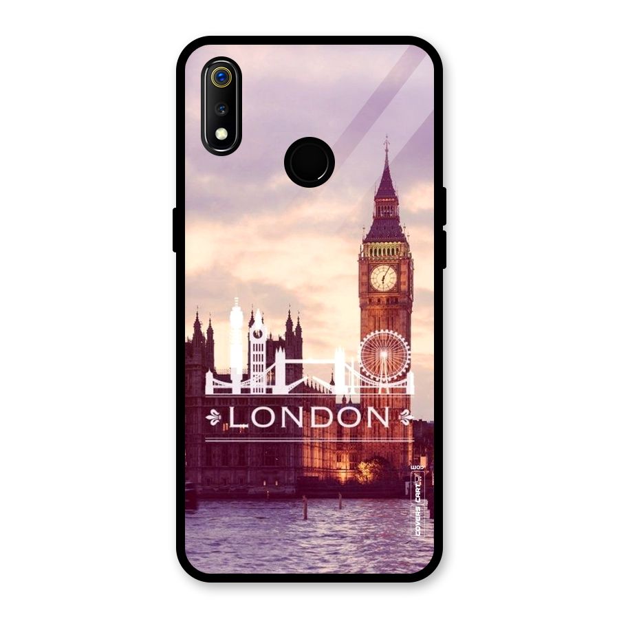 City Tower Glass Back Case for Realme 3