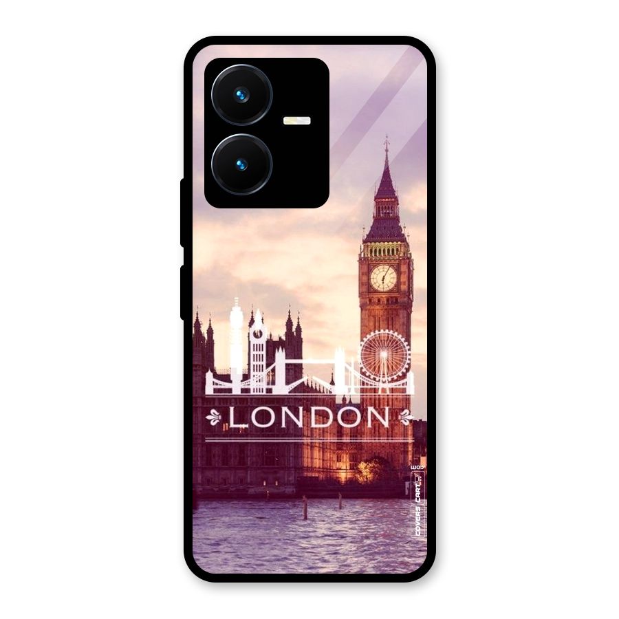 City Tower Glass Back Case for Vivo Y22s