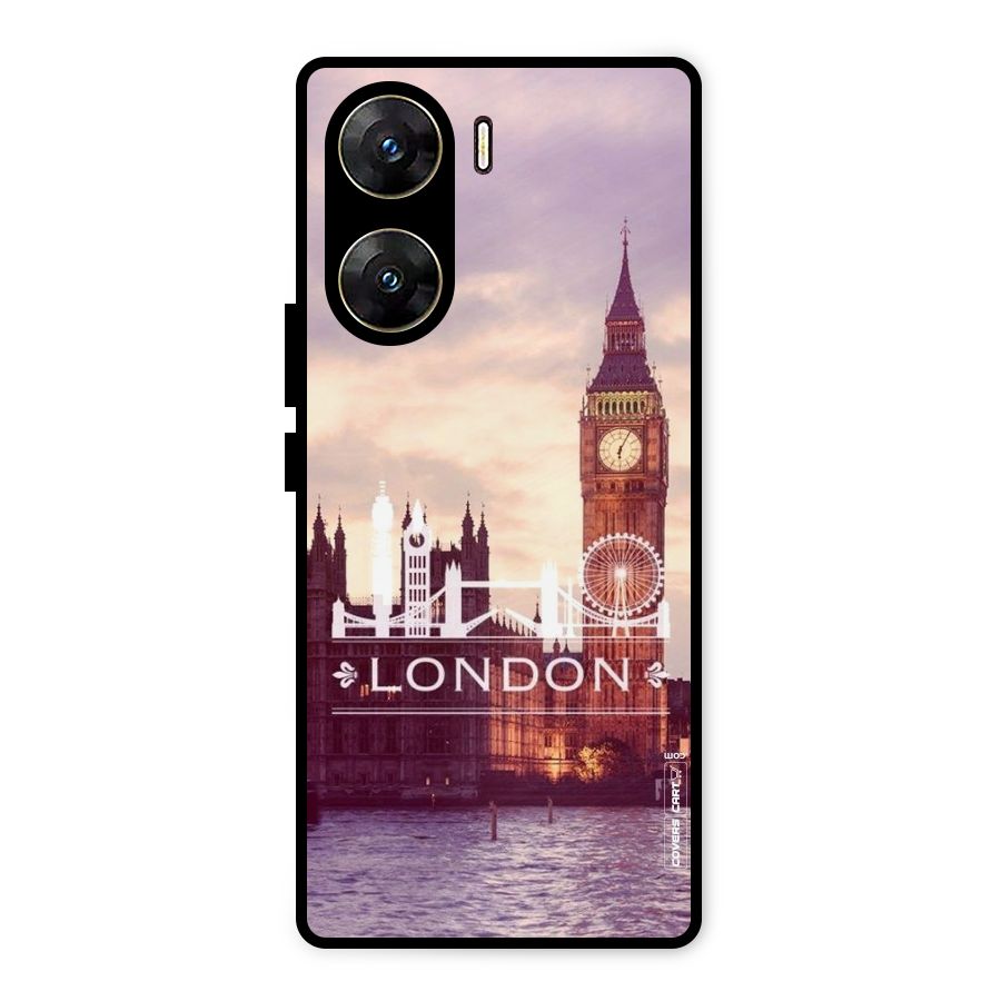 City Tower Metal Back Case for Vivo V29e