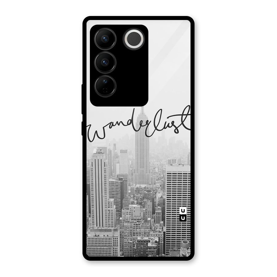City Wanderlust Monochrome Glass Back Case for Vivo V27 Pro