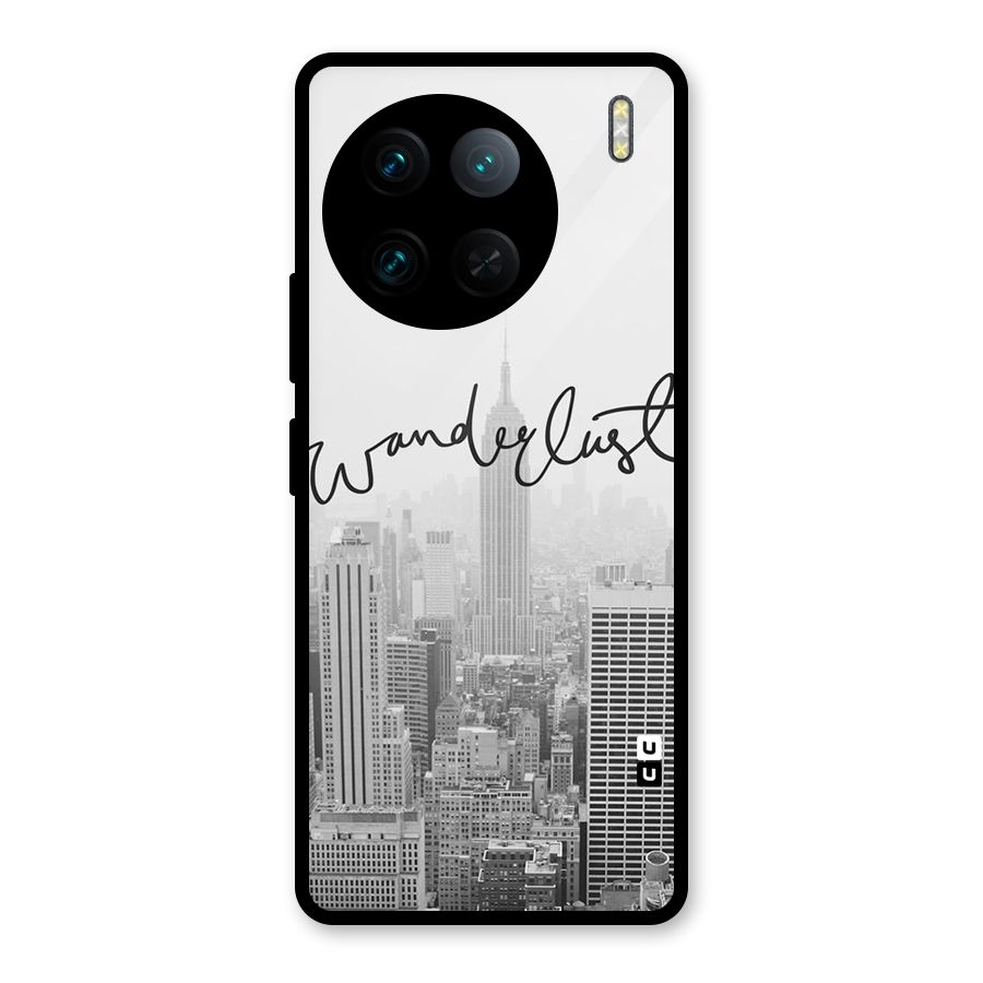 City Wanderlust Monochrome Glass Back Case for Vivo X90 Pro