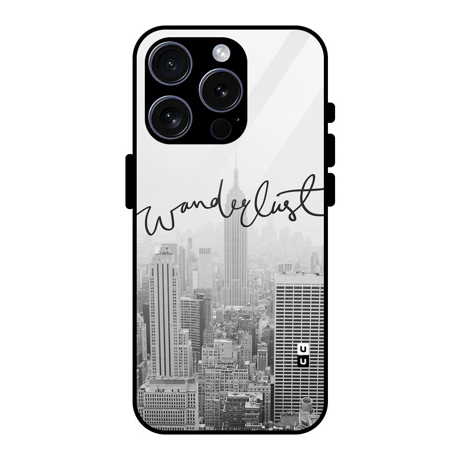 City Wanderlust Monochrome Glass Back Case for iPhone 15 Pro