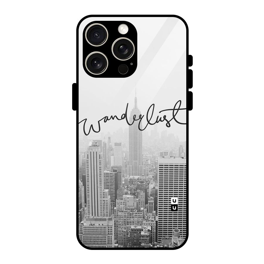 City Wanderlust Monochrome Glass Back Case for iPhone 15 Pro Max