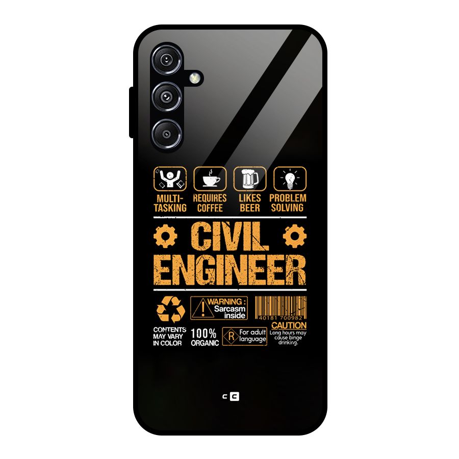 Civil Engineer Glass Back Case for Galaxy M34 5G