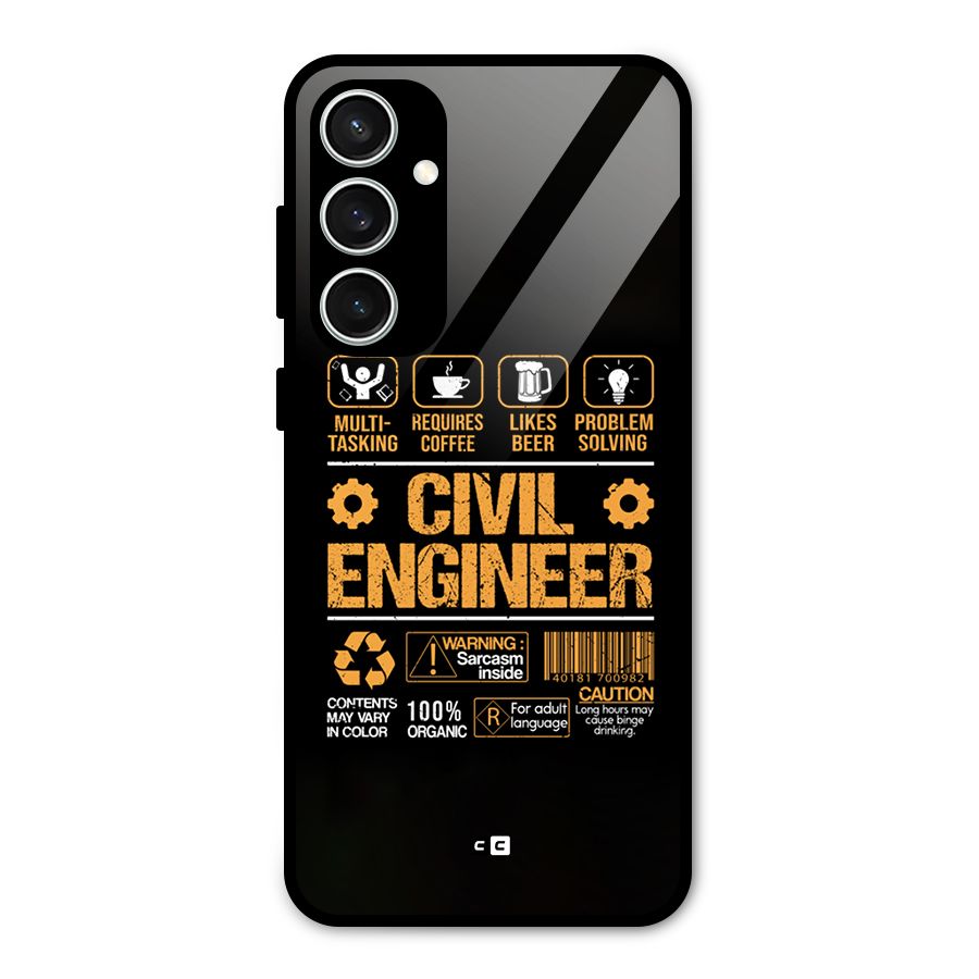 Civil Engineer Glass Back Case for Galaxy S23 FE