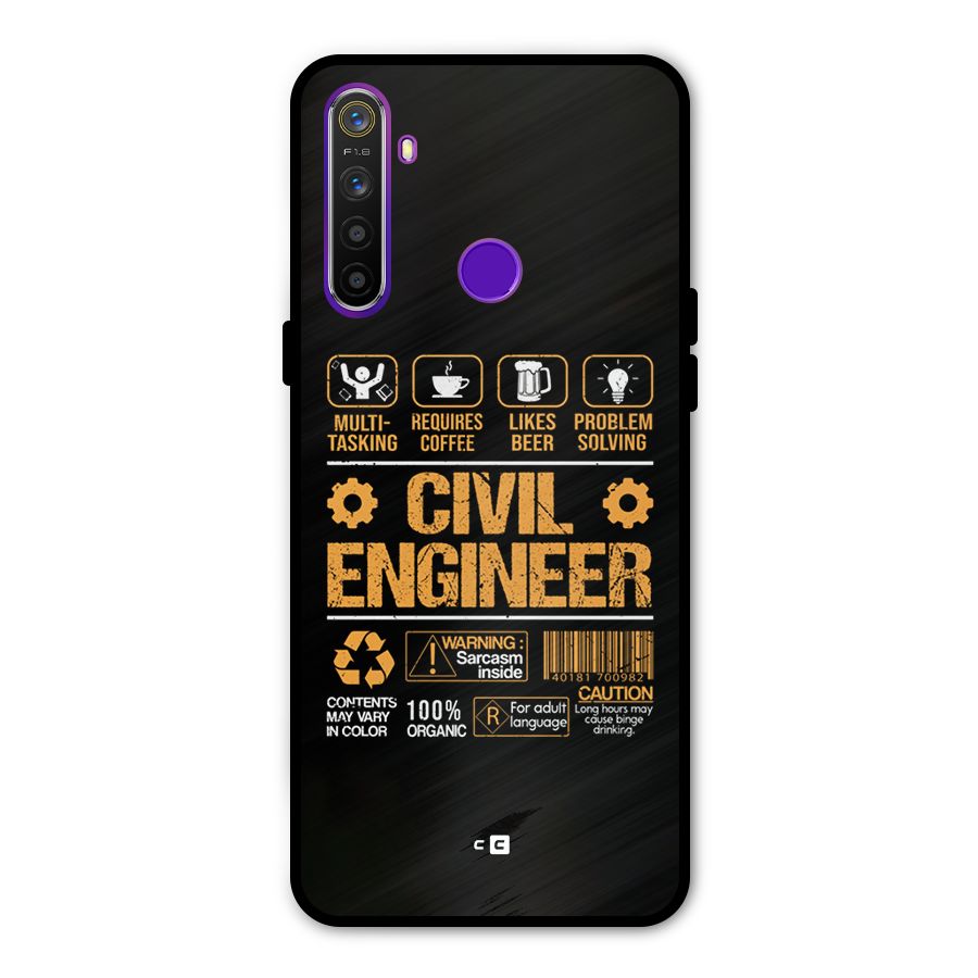 Civil Engineer Glass Back Case for Realme 5s