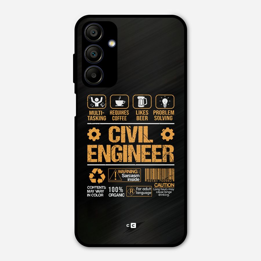 Civil Engineer Metal Back Case for Galaxy A15 5G