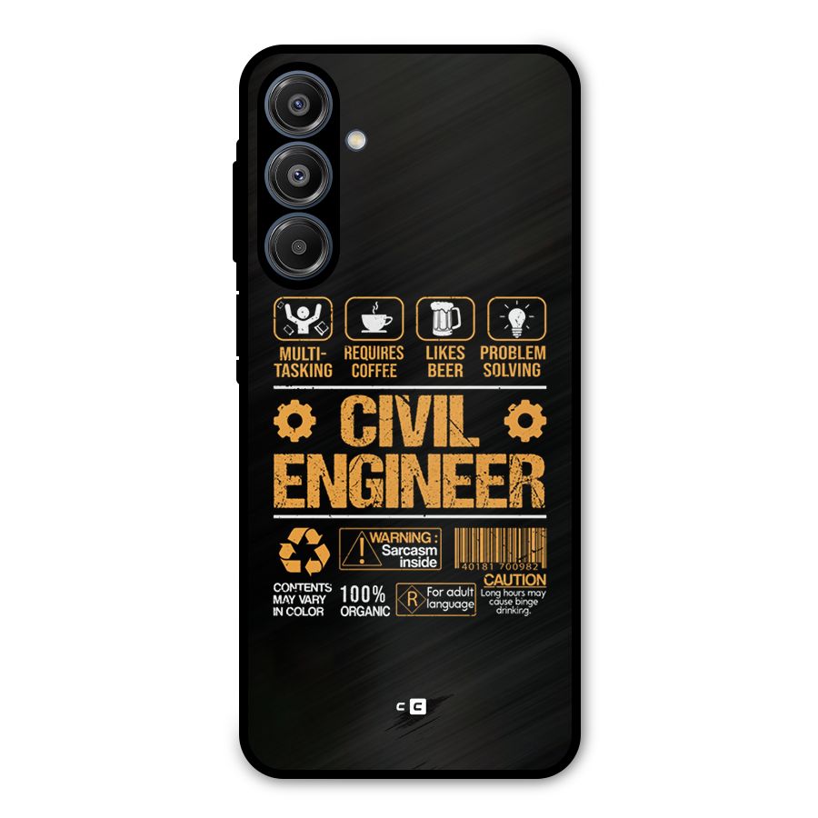 Civil Engineer Metal Back Case for Galaxy A16 5G