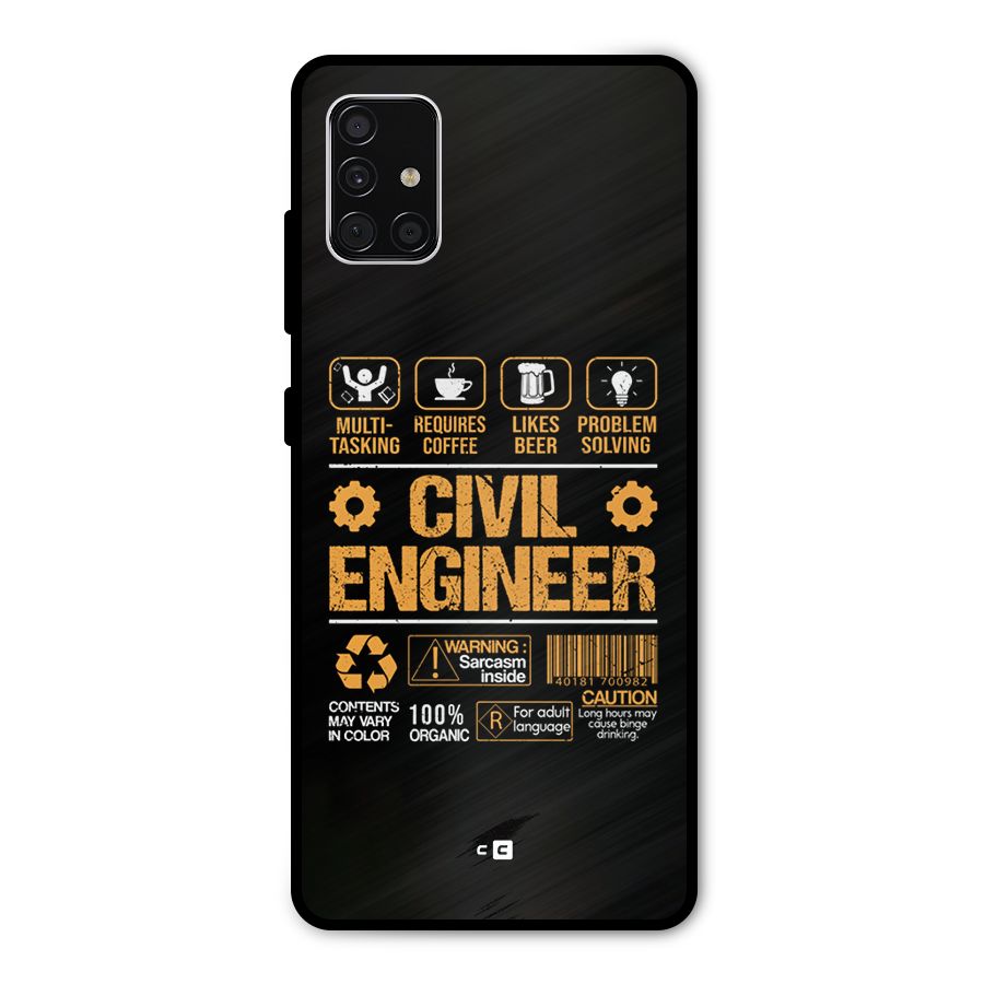Civil Engineer Metal Back Case for Galaxy A51