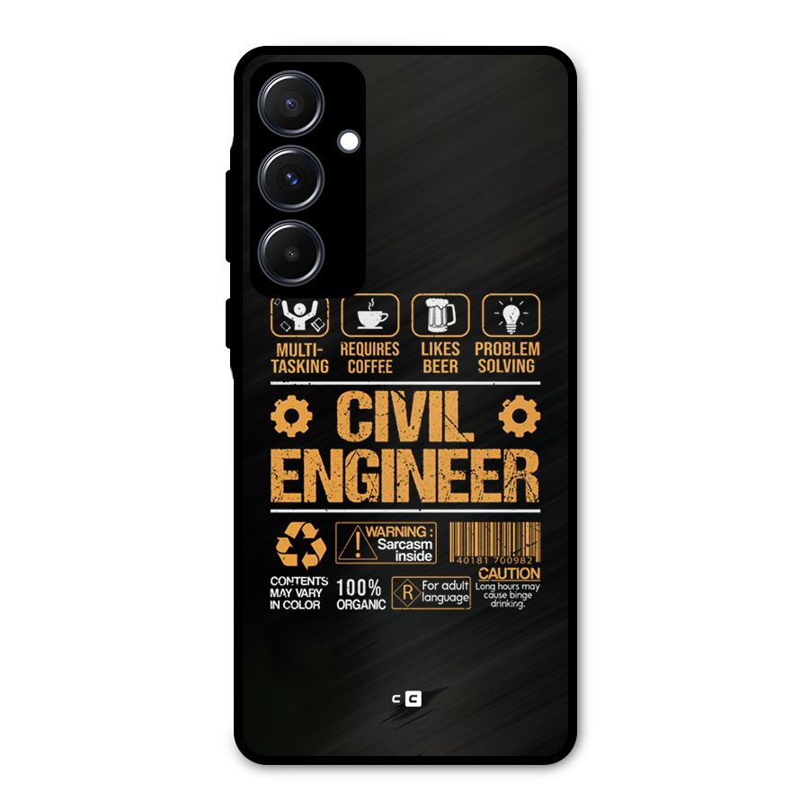 Civil Engineer Metal Back Case for Galaxy A55
