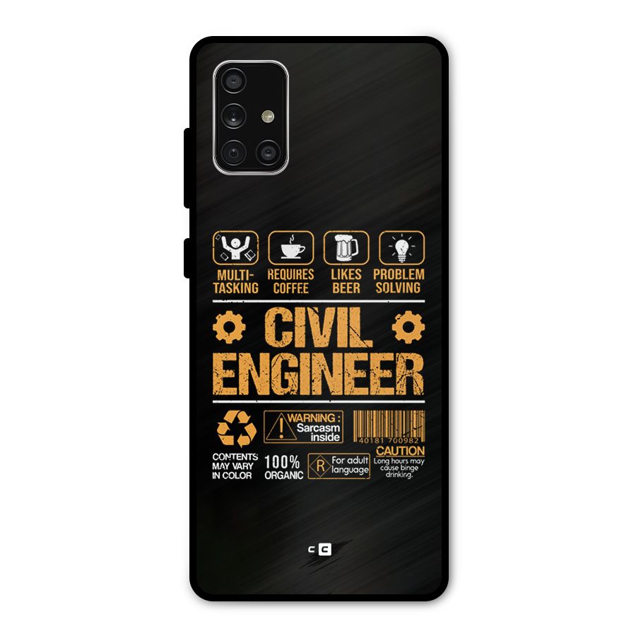 Civil Engineer Metal Back Case for Galaxy A71