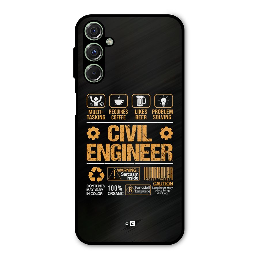 Civil Engineer Metal Back Case for Galaxy M34