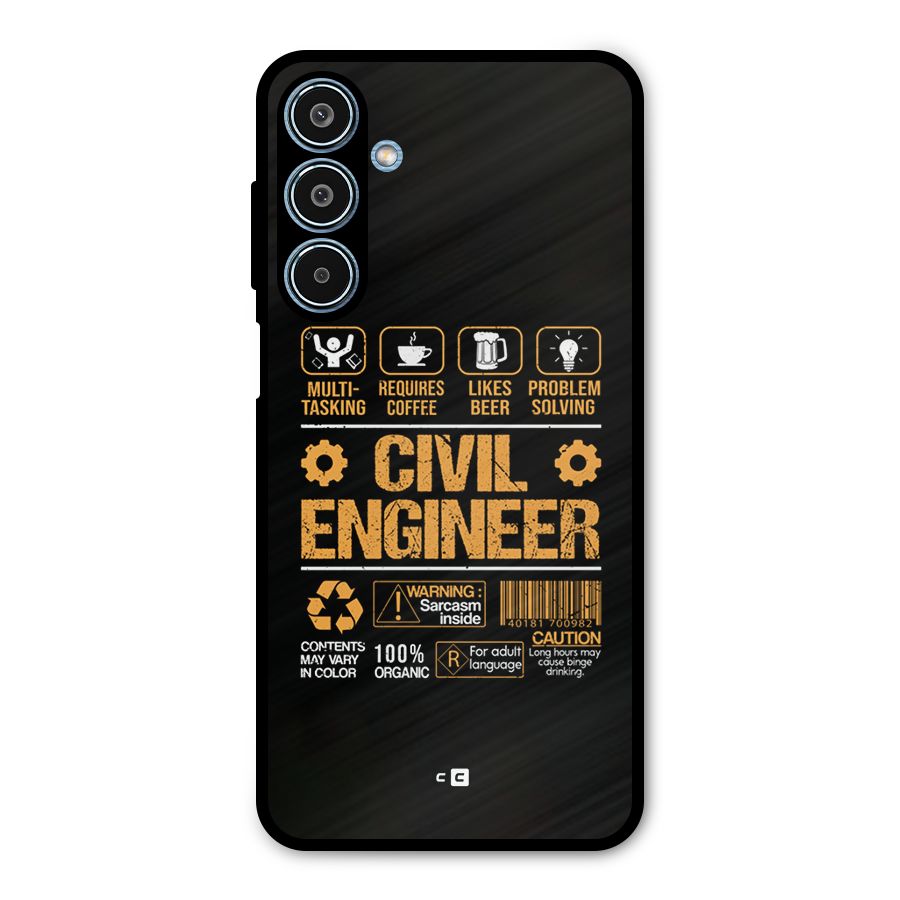 Civil Engineer Metal Back Case for Galaxy M35