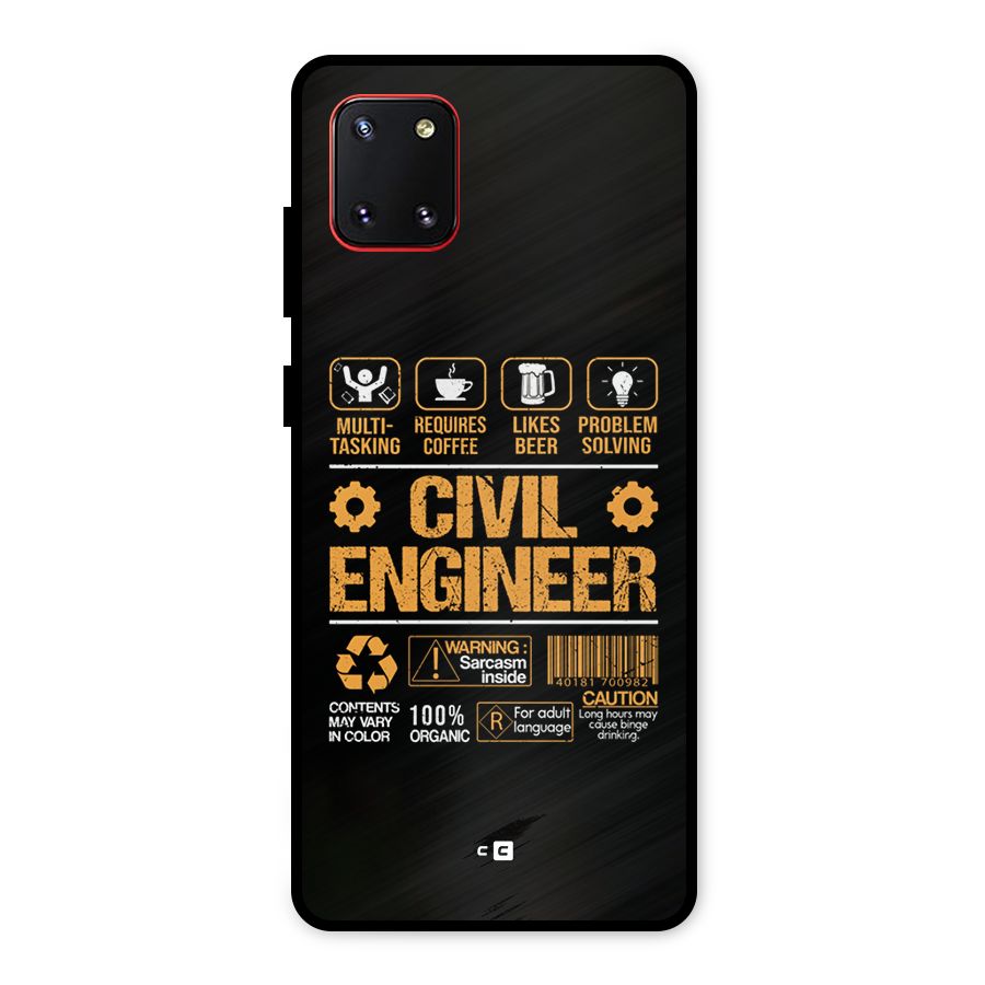 Civil Engineer Metal Back Case for Galaxy Note 10 Lite