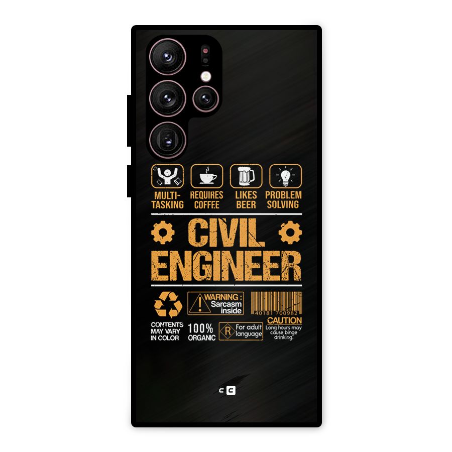 Civil Engineer Metal Back Case for Galaxy S22 Ultra 5G