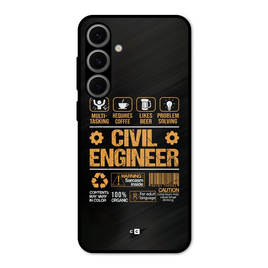 Civil Engineer Metal Back Case for Galaxy S24 FE