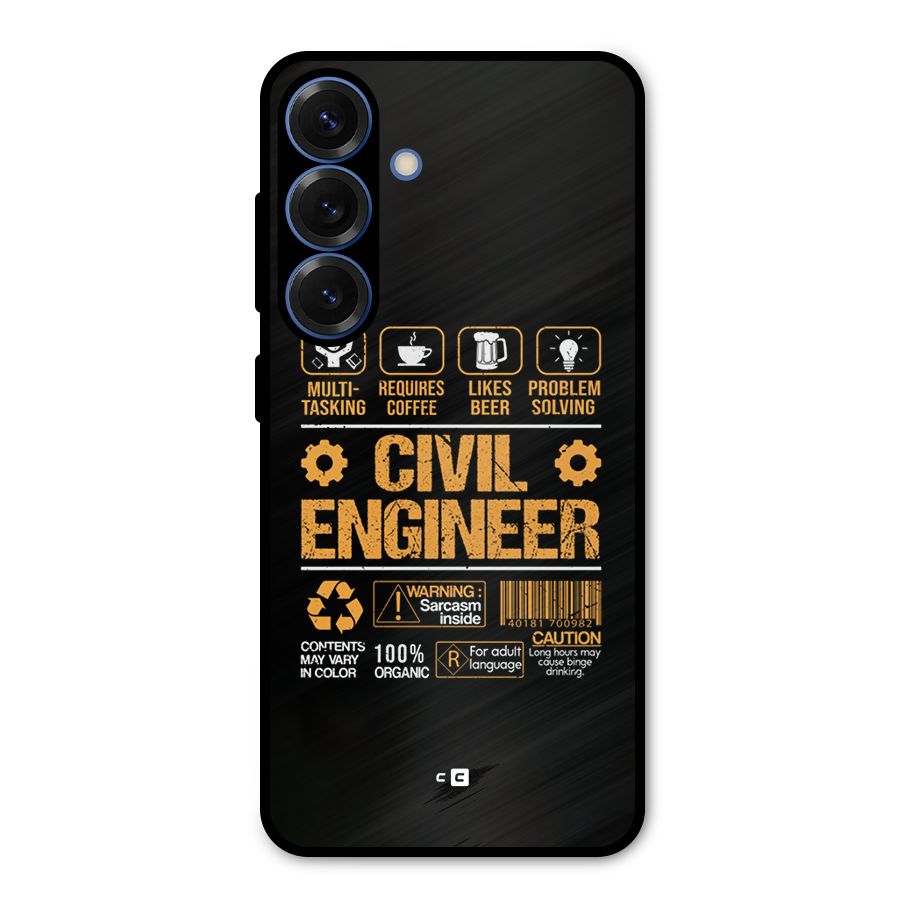 Civil Engineer Metal Back Case for Galaxy S25