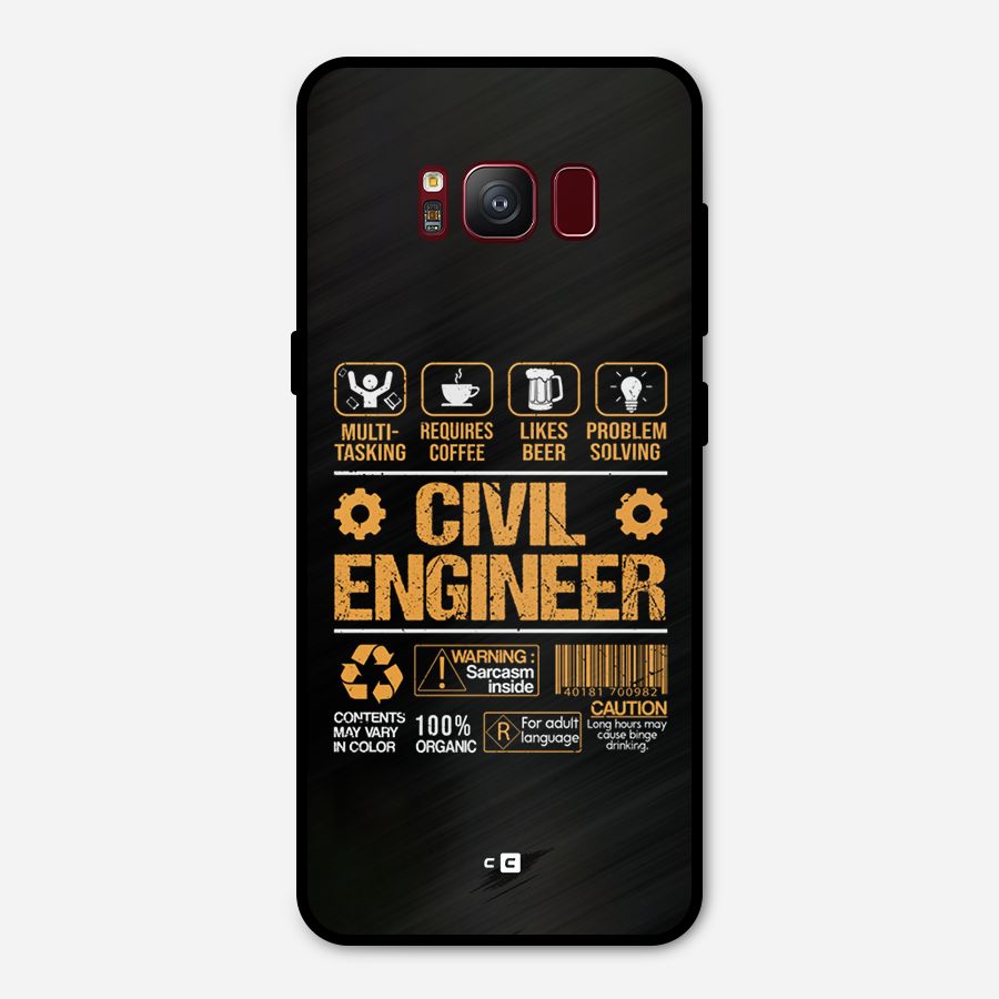 Civil Engineer Metal Back Case for Galaxy S8