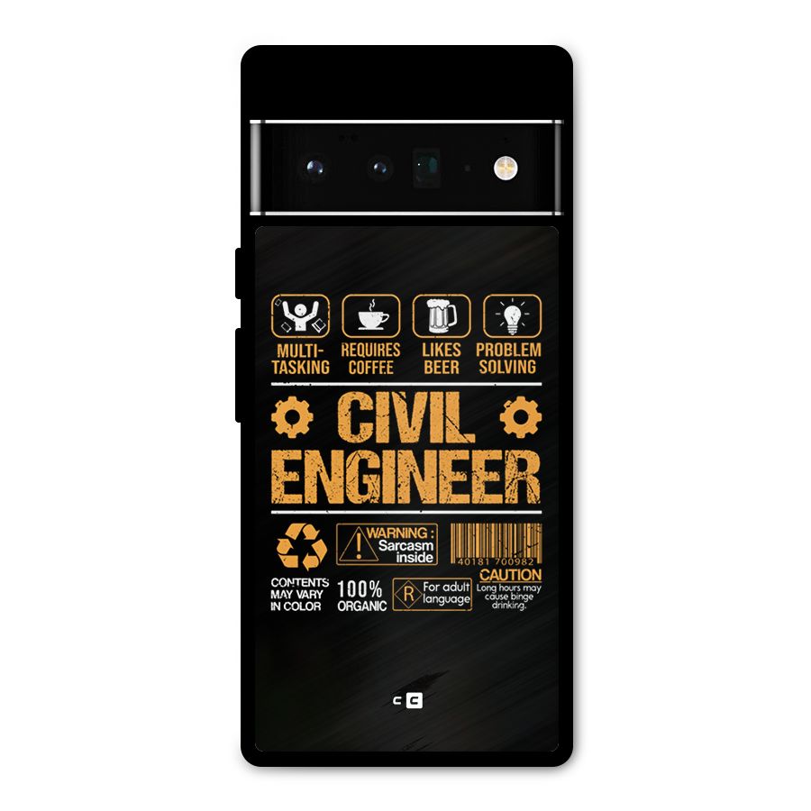 Civil Engineer Metal Back Case for Google Pixel 6 Pro