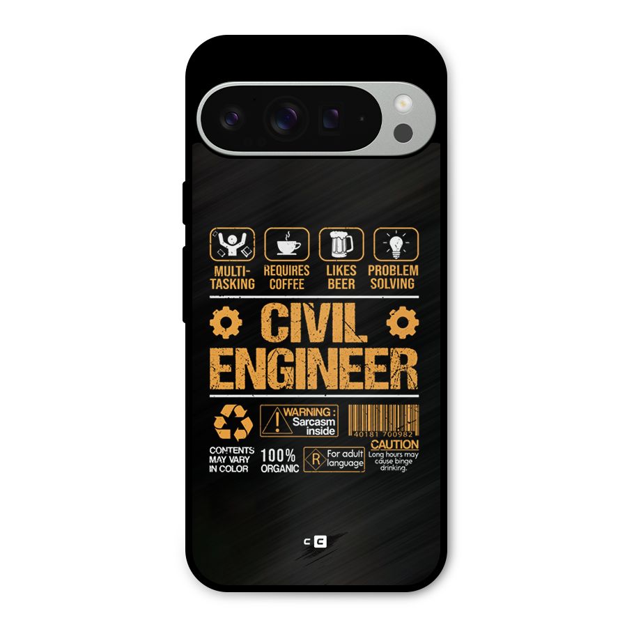 Civil Engineer Metal Back Case for Google Pixel 9 Pro XL