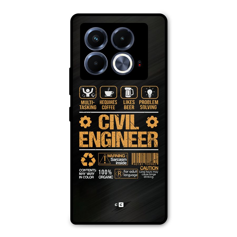 Civil Engineer Metal Back Case for Infinix Note 40 5G