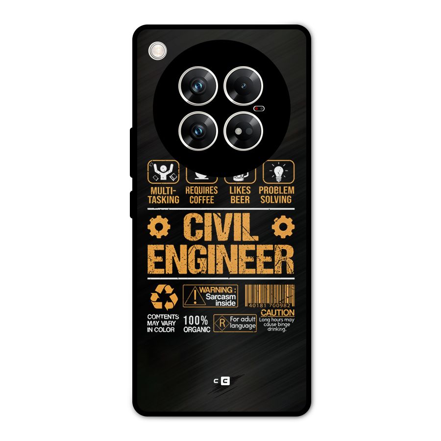 Civil Engineer Metal Back Case for Infinix Zero 40 5G
