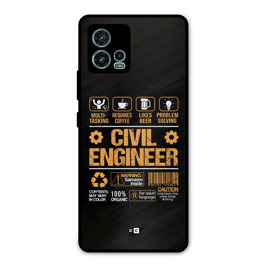Civil Engineer Metal Back Case for Moto G72