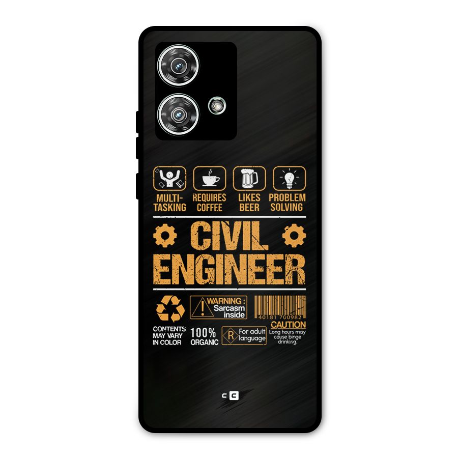 Civil Engineer Metal Back Case for Motorola Edge 40 Neo