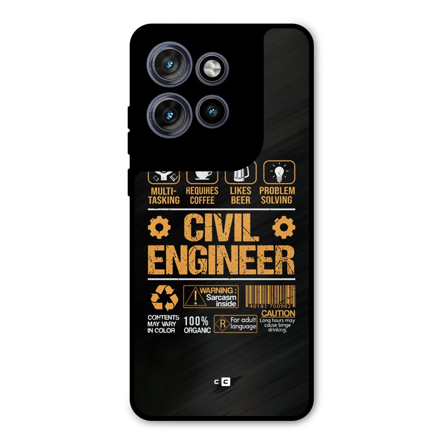 Civil Engineer Metal Back Case for Motorola Edge 50 Neo
